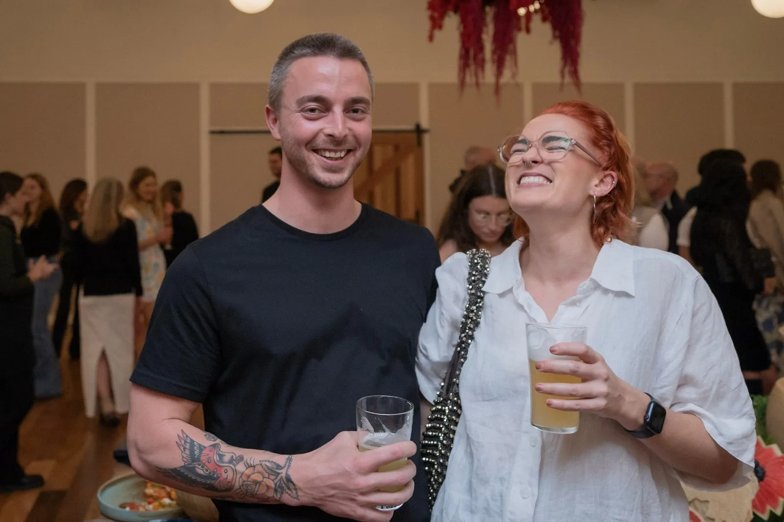Guests enjoying drinks at a function at Wharf Events